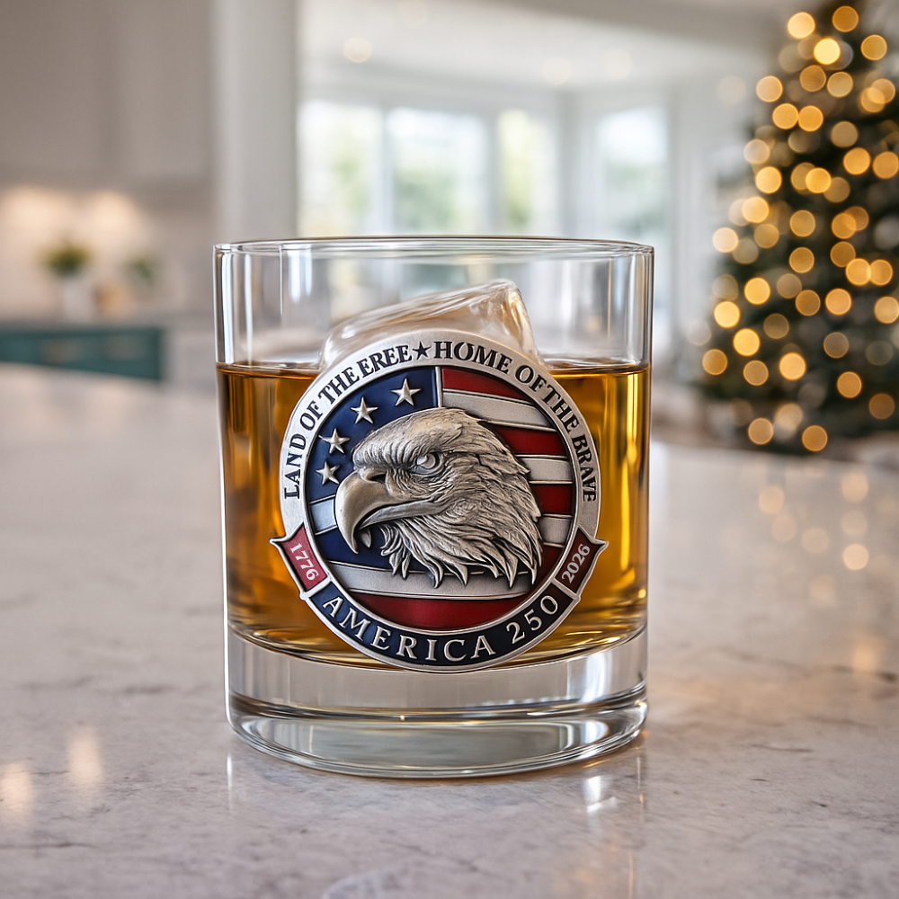 America 250 Bald Eagle Whiskey Glass – Limited Edition Collectible - Made in the USA