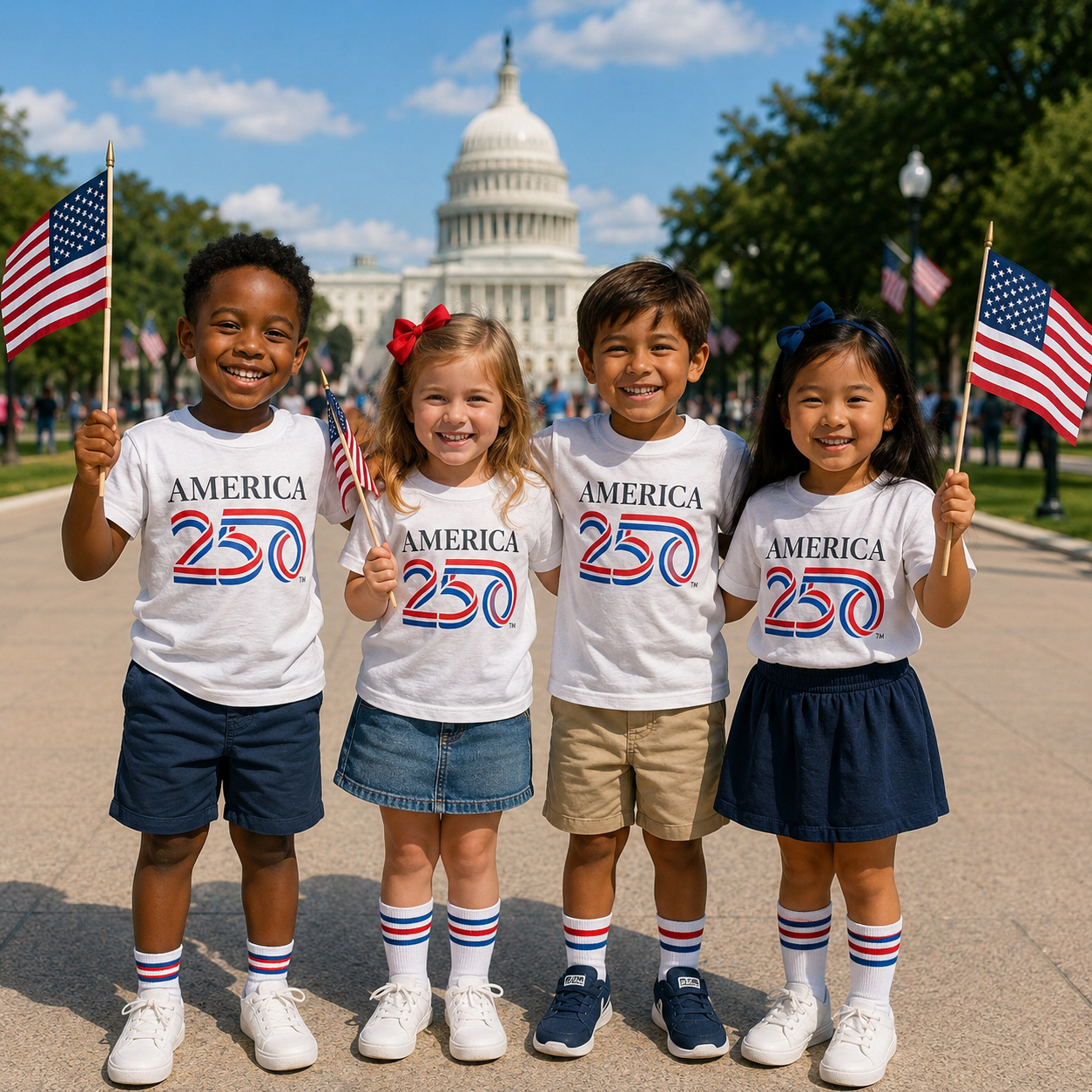 America 250 Kids T-Shirt – 250th Anniversary USA Patriotic Youth Tee