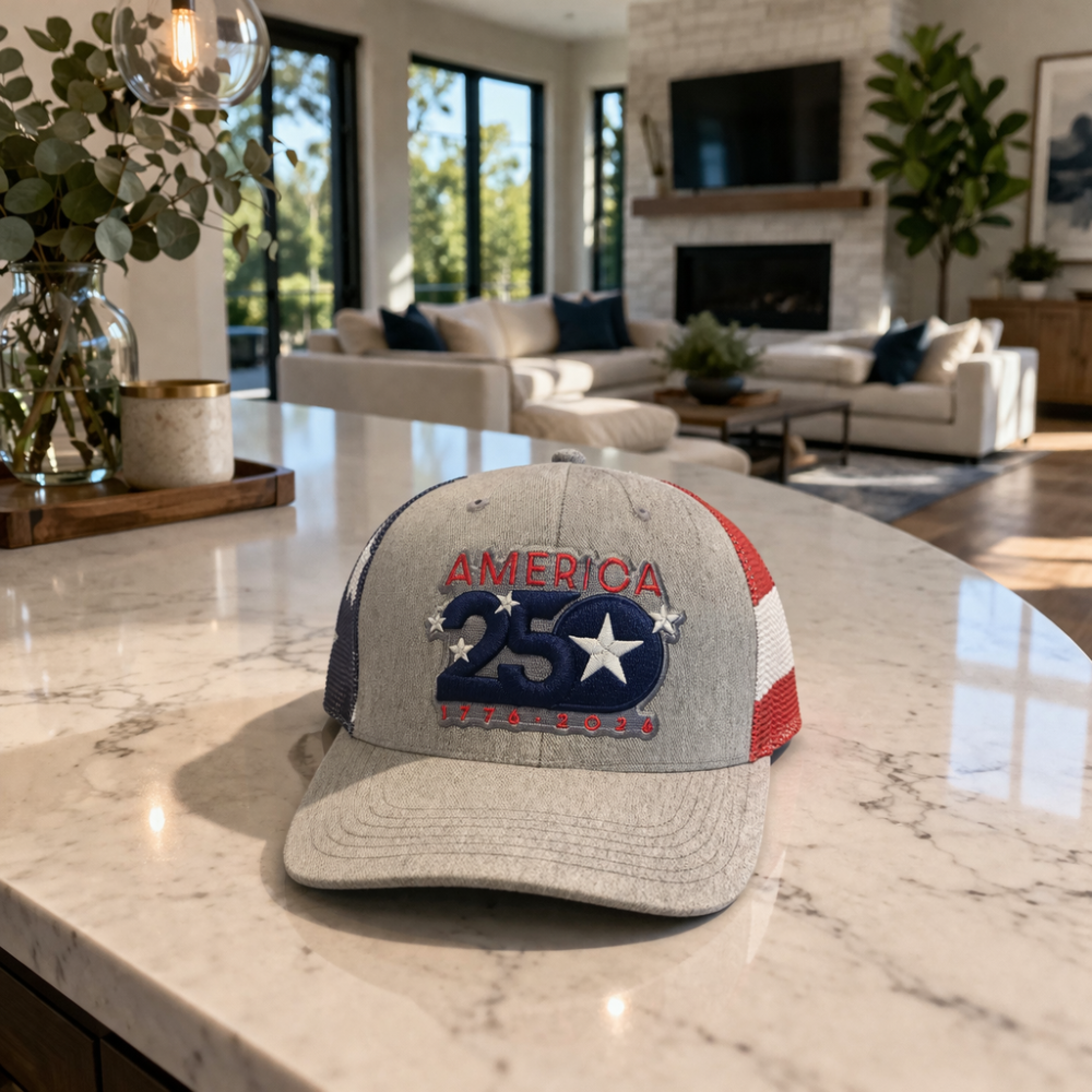 America 250 Trucker Hat – Patriotic Adjustable Mesh Cap - 1776–2026 Commemorative USA Hat