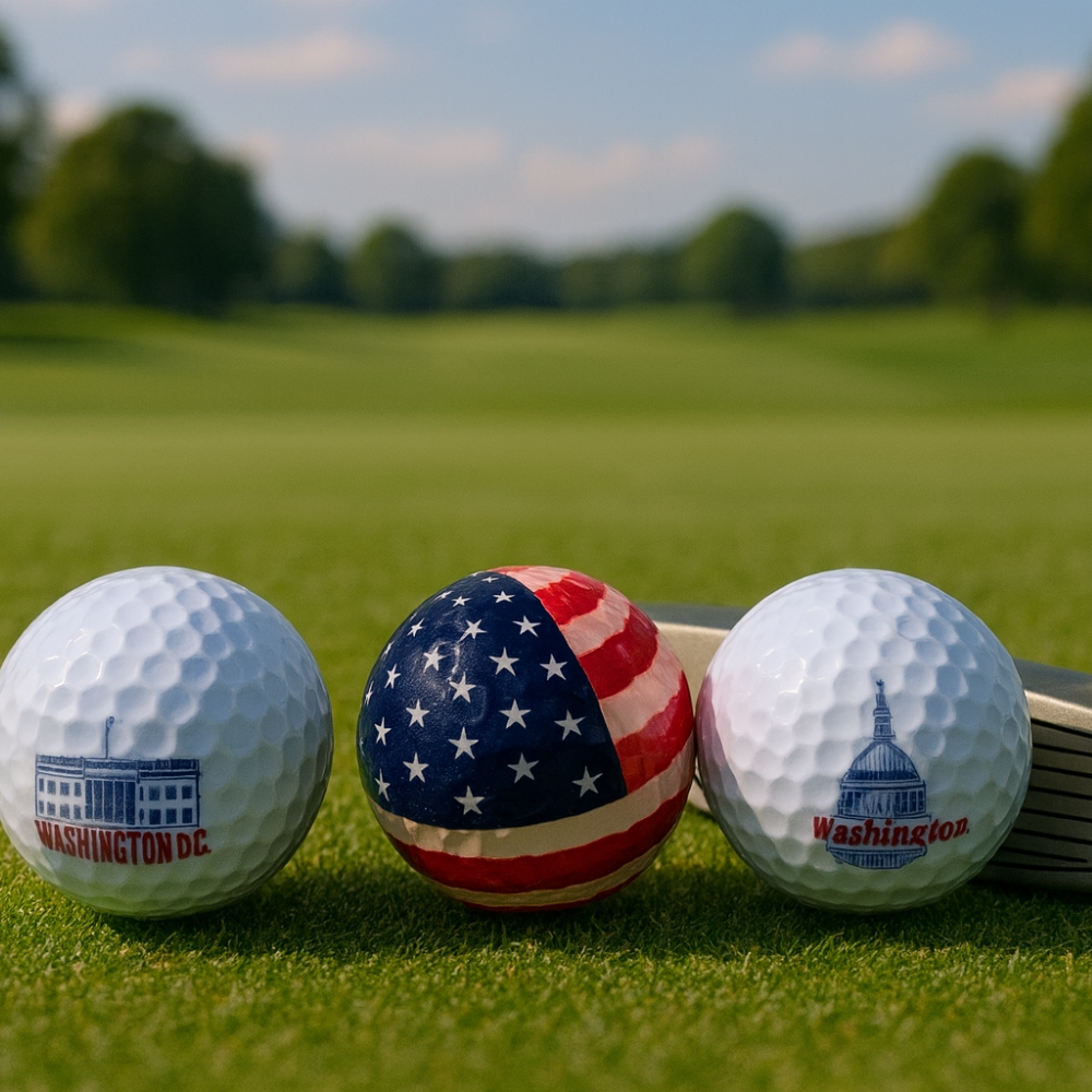 Patriotic Golf Ball Set – American Flag, U.S. Capitol & White House, Washington, D.C.