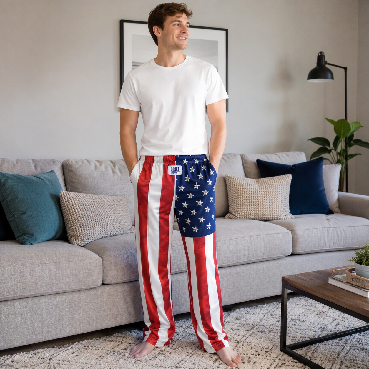 American Flag Ultra-Soft Lounge Pants - Patriotic Stars & Stripes Pajama Pants - Ultra Soft