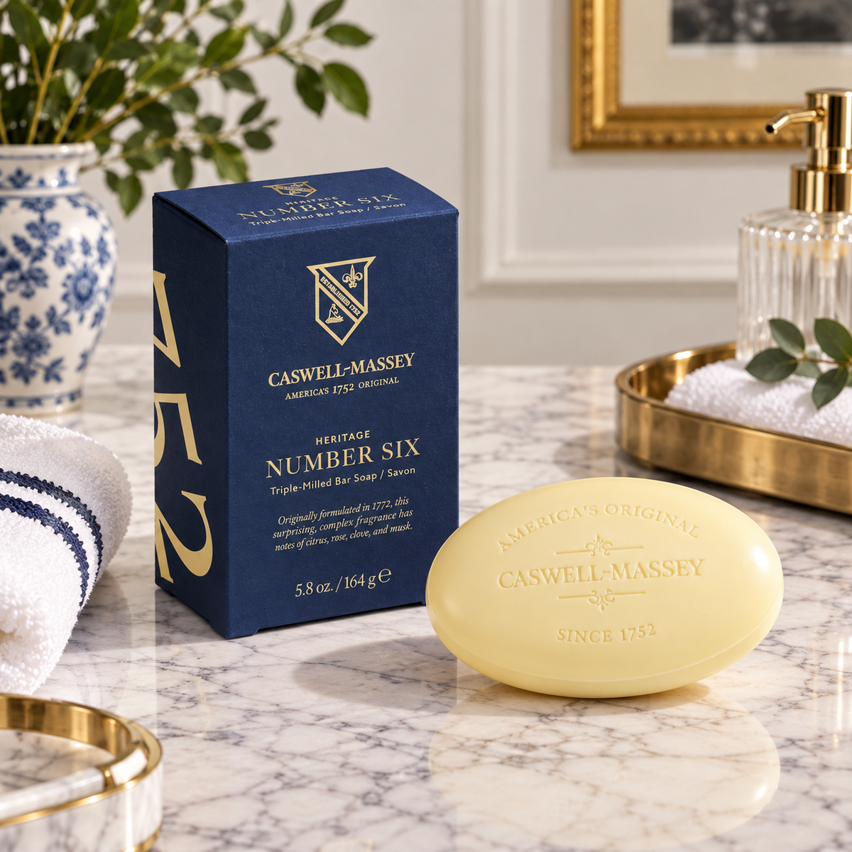 Caswell-Massey Number Six Triple-Milled Bar Soap – 5.8 oz Historic American Soap
