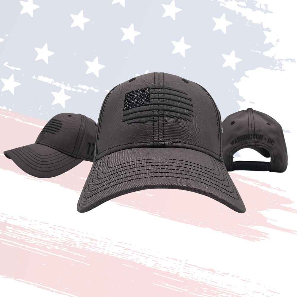 Grey American Flag Hat