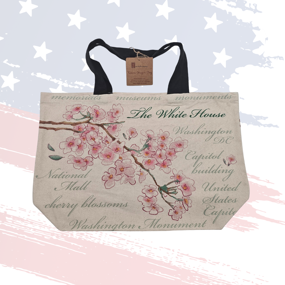 Cherry Blossom Canvas Tote – Washington, D.C. Souvenir