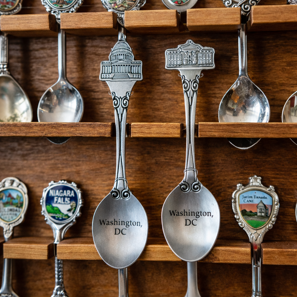 Collectible Washington, D.C. Spoon Set – Pewter White House & Capitol Souvenir (Limited Edition)