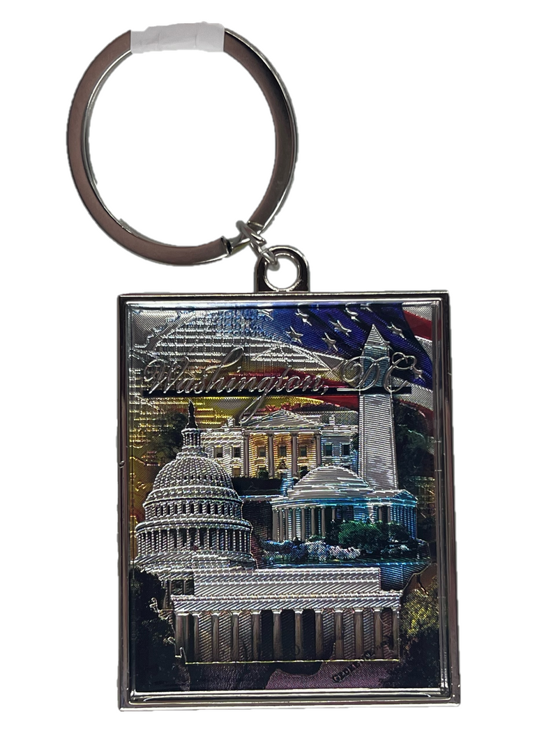 DC Panorama w/ American Flag Keychain