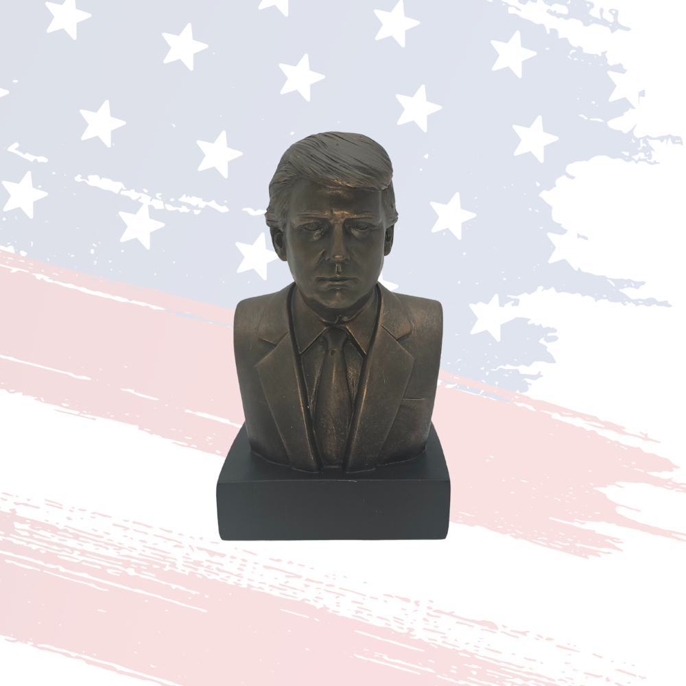Donald Trump Small Bronze Bust – 6" Collectible Presidential Statue