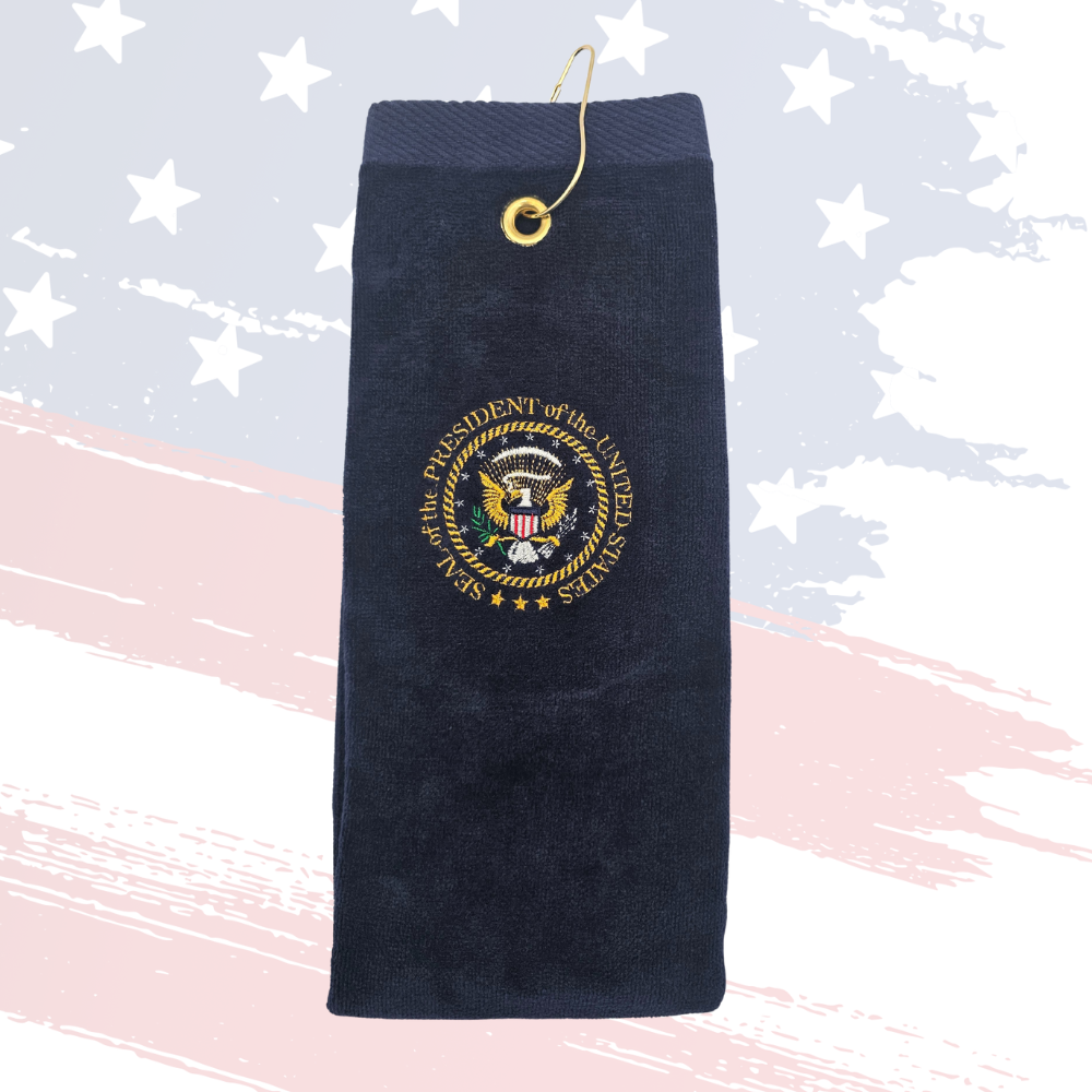 Exclusive Presidential Seal Golf Towel – Navy Blue | Premium Cotton