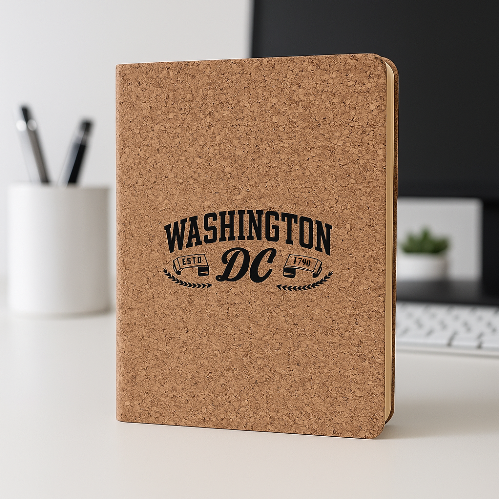 Exclusive Washington, D.C. Cork Journal – 5.5" x 8.5" Natural Eco Design | White House Gifts Exclusive