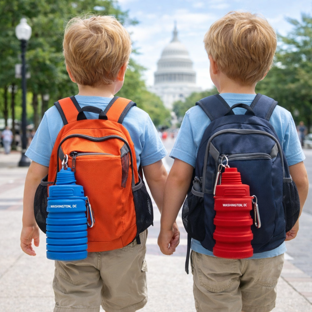 Expandable Kids Water Bottle – 8oz to 16oz Travel Bottle with Clip