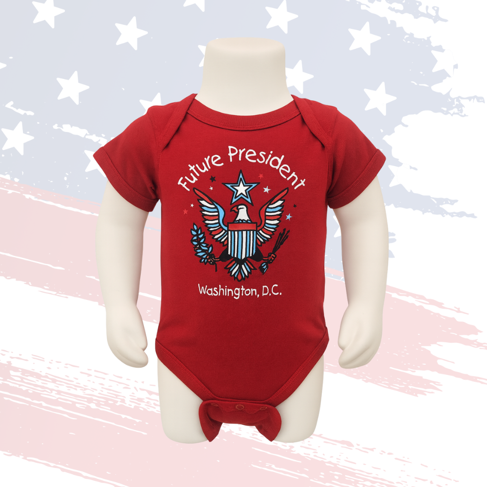 Future President Baby Onesie – Red Eagle & Stars Design, Exclusive White House Gifts