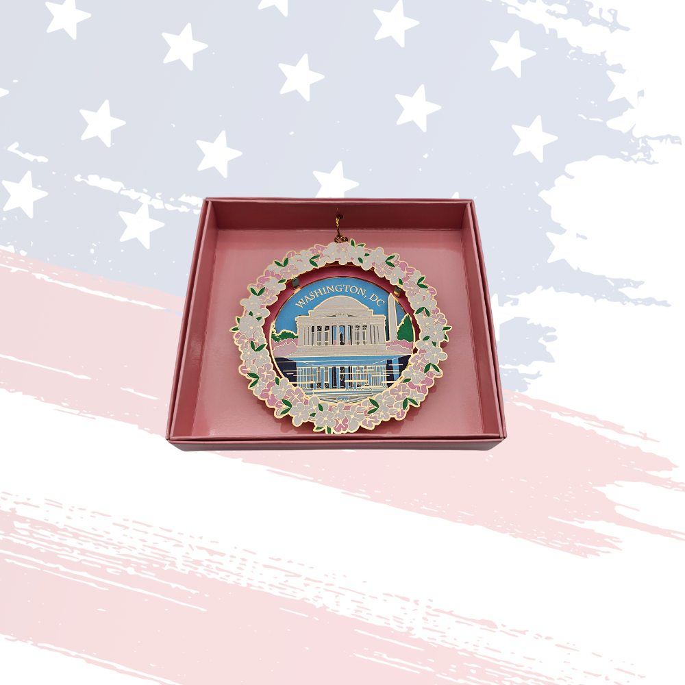 Jefferson Memorial Cherry Blossom Ornament – Washington D.C. 3D Die-Cast Collectibl