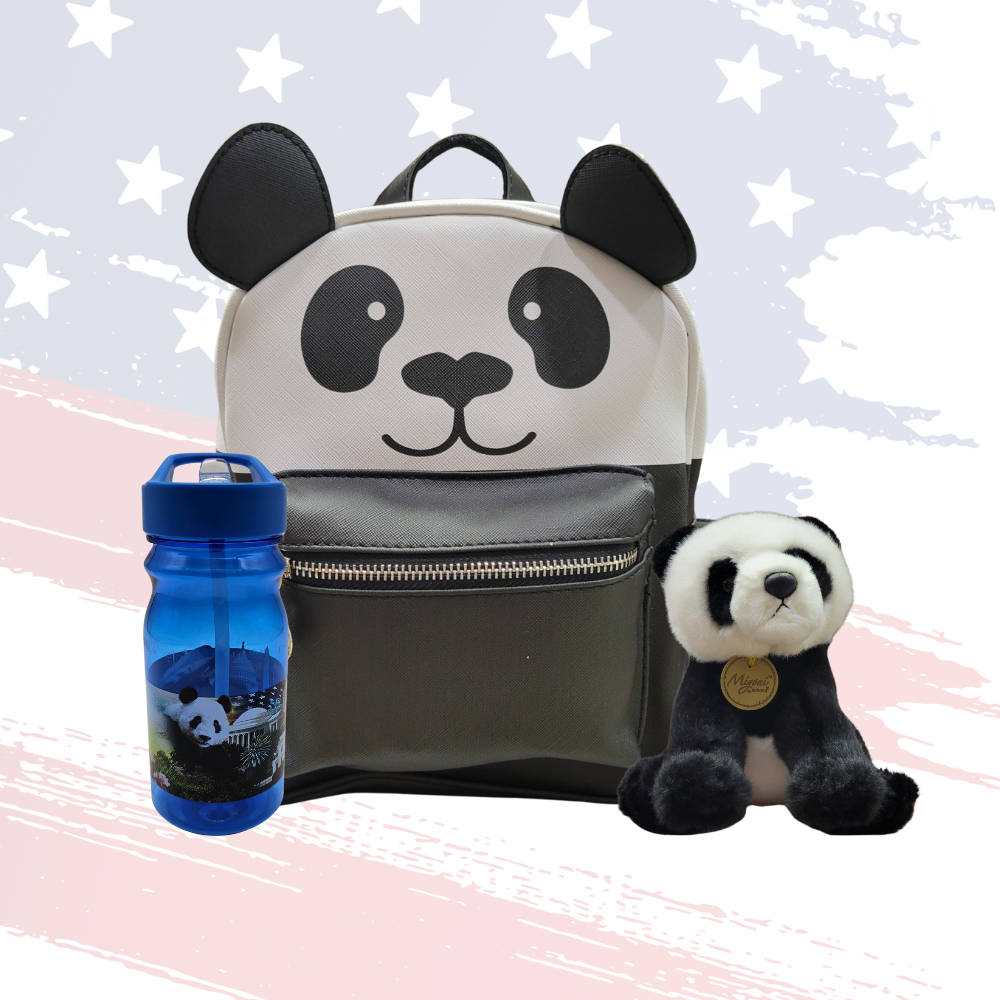 Kids Panda Backpack & Panda Plush Bundle