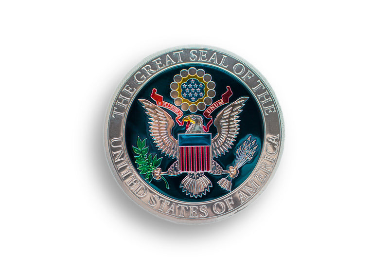Silver Metallic Presidential Seal Magnet - Medium