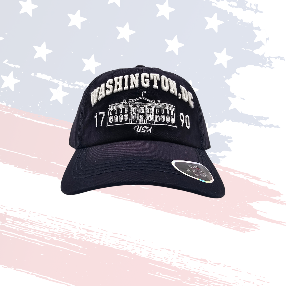 Navy White House Embroidered Baseball Cap – Washington, D.C., UV 50 Protection