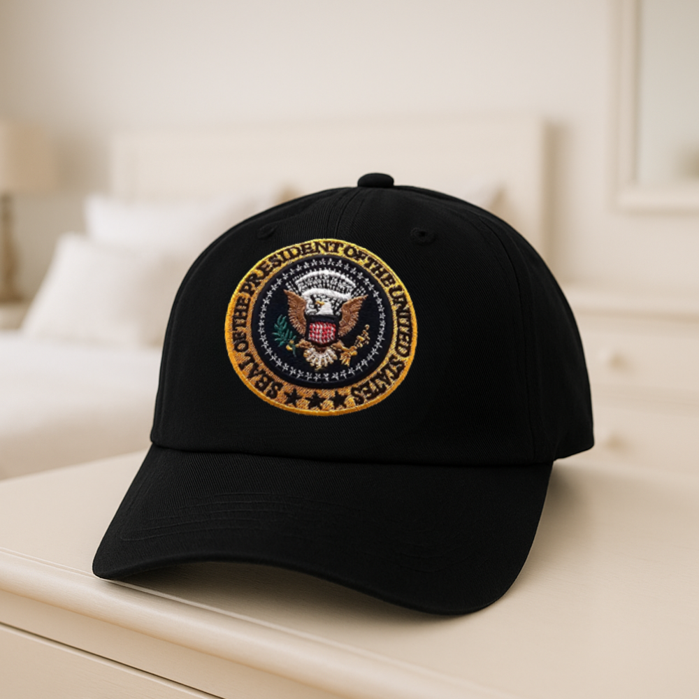 Presidential Seal Black Cap | Adjustable Washington DC Embroidered Hat 2