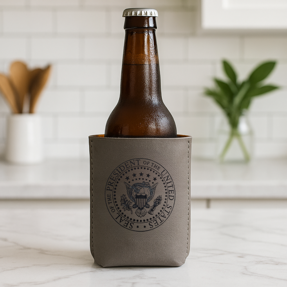 Presidential Seal Leather-Like Bottle Holder – Distinguished Drink Koozie White House Gifts Exclusive