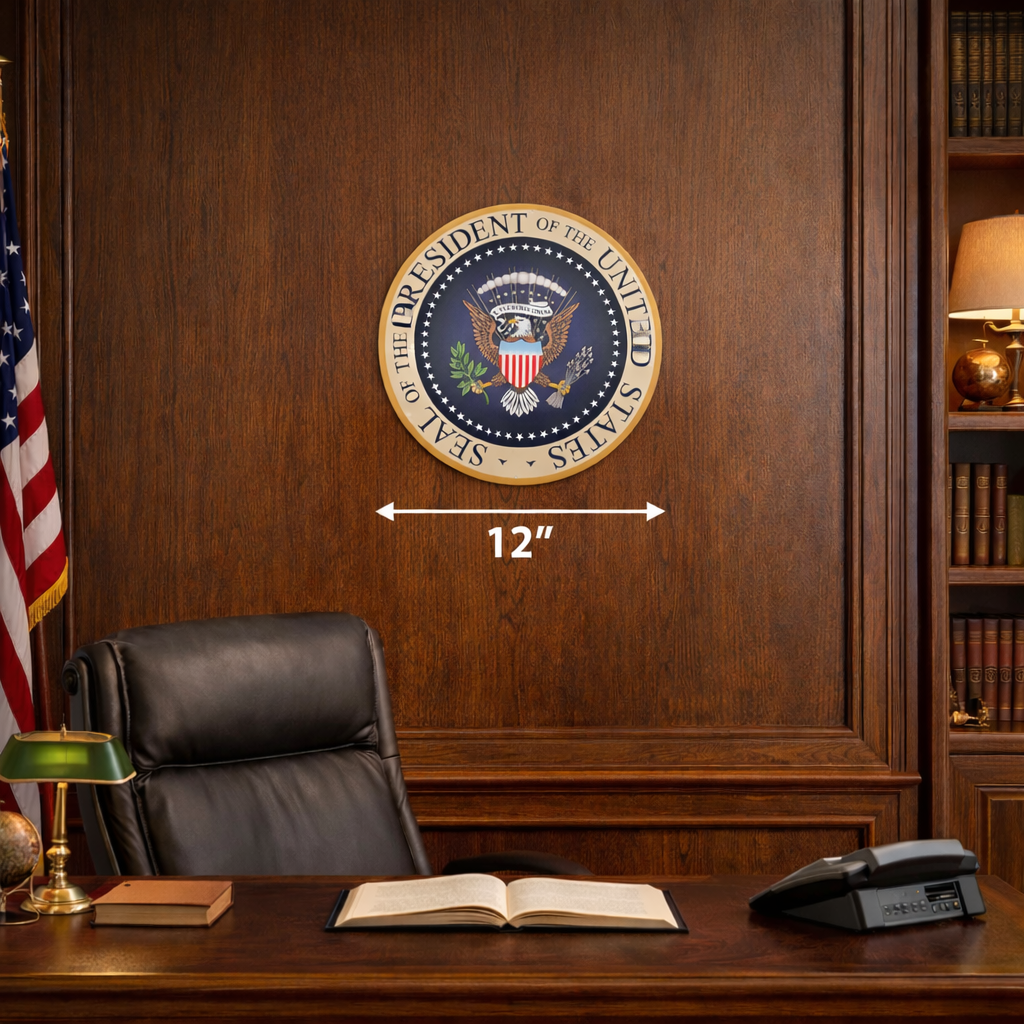 12" Presidential Seal Metal Sign – Full-Color, Easy to Hang