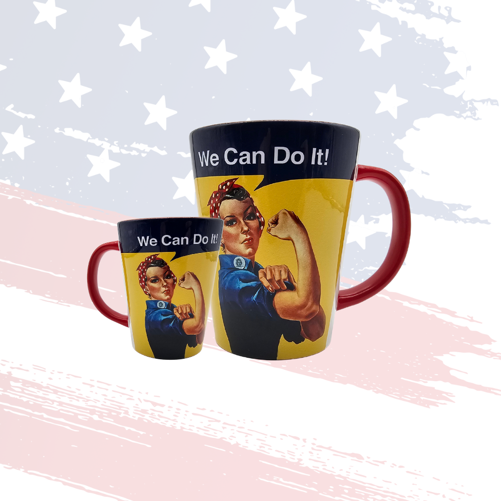 Rosie the Riveter 12-Ounce Mug – “We Can Do It” Ceramic Mug Featuring Strength, Microwave & Dishwasher Safe