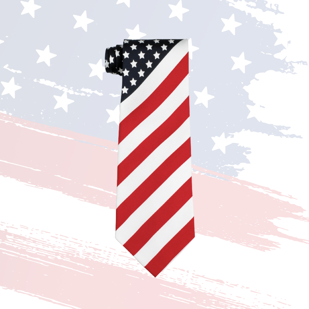 Silk American Flag Tie – Patriotic One-Size Accessory