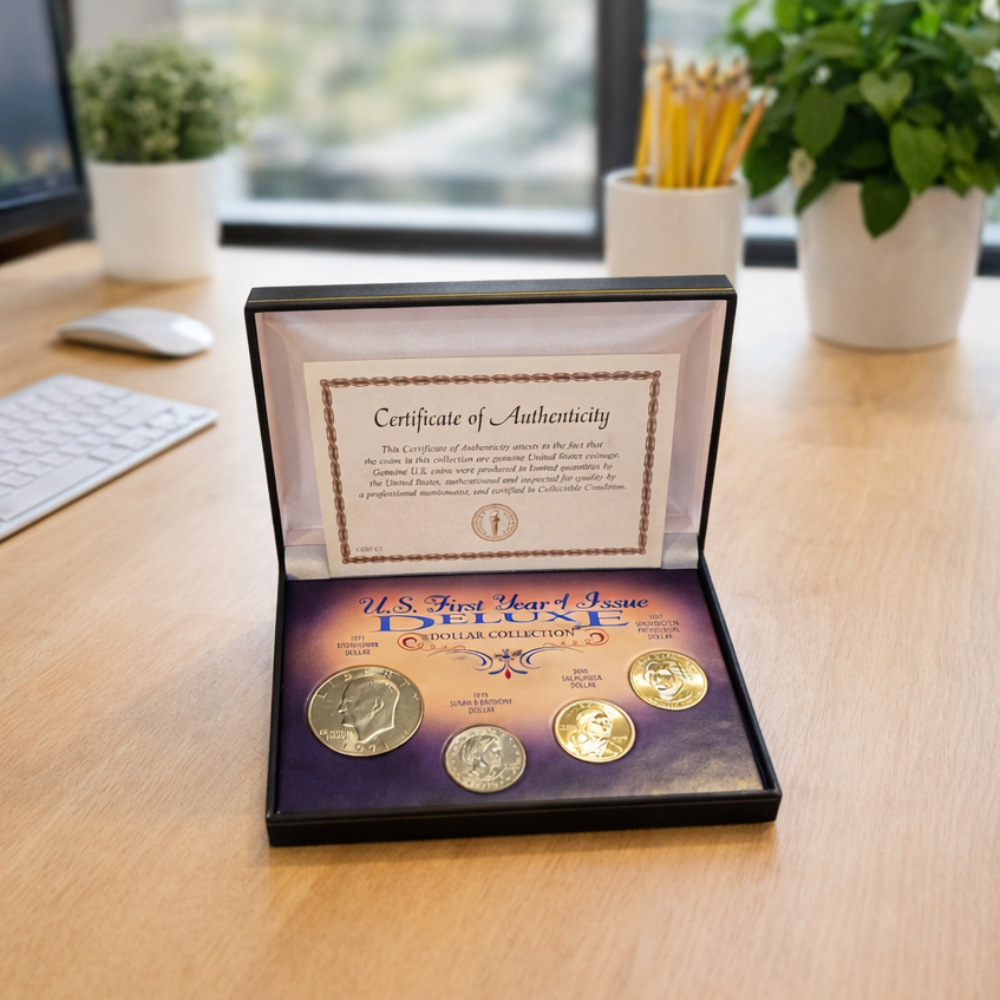 U.S. First Year of Issue Dollar Collection Deluxe Set – Certificate of Authenticity