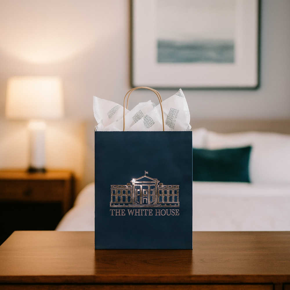 Presidential Blue White House Gift Bag – Exclusive Washington D.C. Souvenir-Small