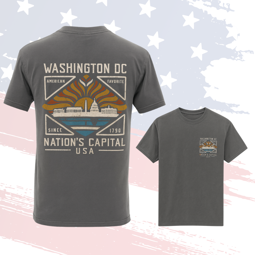 Washington DC Nation’s Capital T-Shirt | Unisex 100% Cotton Souvenir Tee