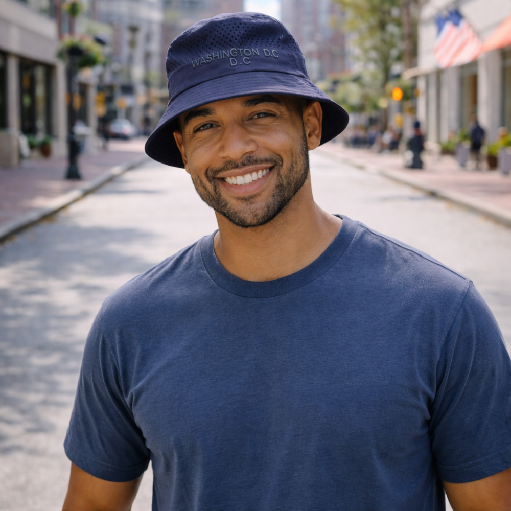 Washington DC Navy Bucket Hat – Unisex Embroidered Travel & Outdoor Hat