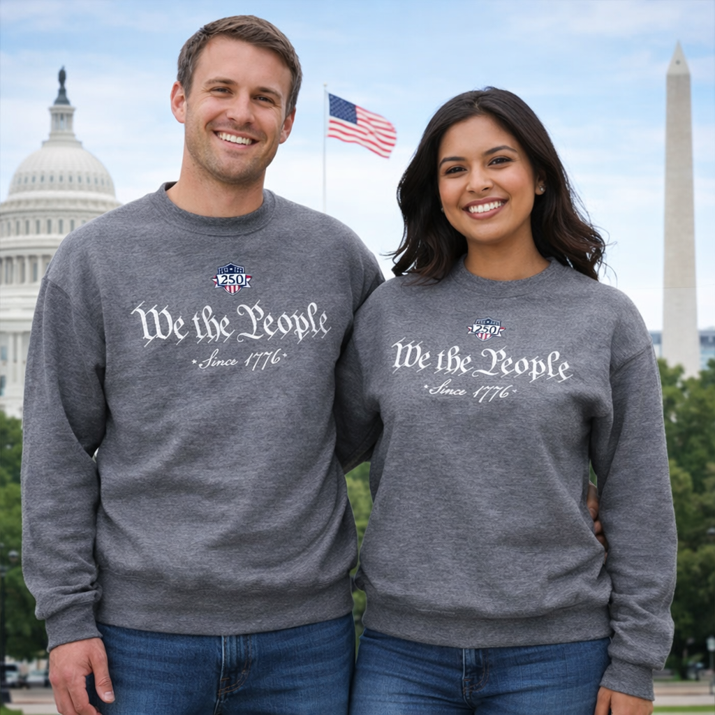 We The People 250 Crewneck Sweatshirt – Super Soft Gildan Blend Patriotic Unisex Pullover