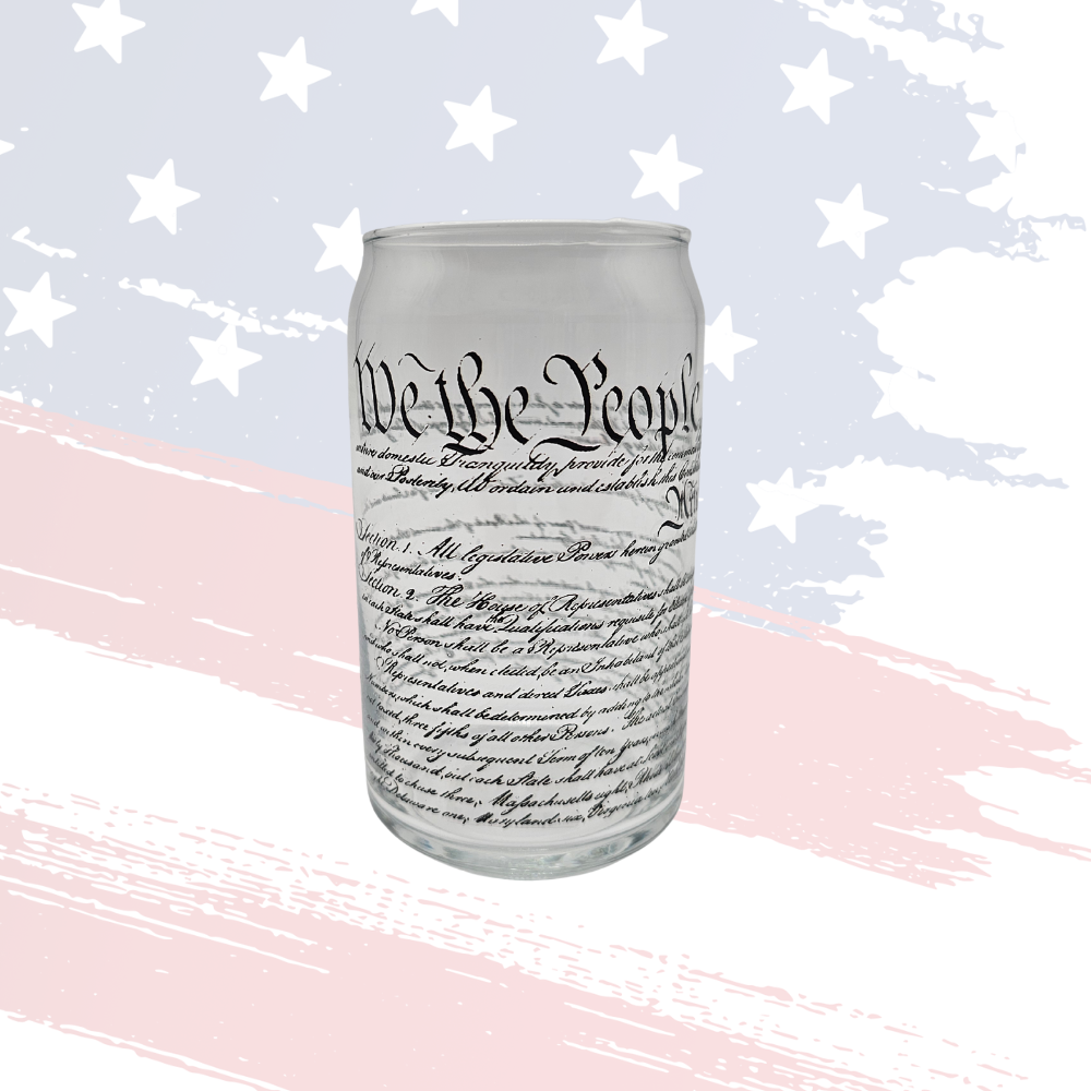 “We the People” Clear Can Glass – Collectible American Drinkware