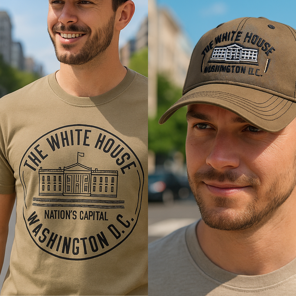 White House Washington, D.C. T-Shirt and Cap Bundle – Olive and Khaki Nation’s Capital Collection