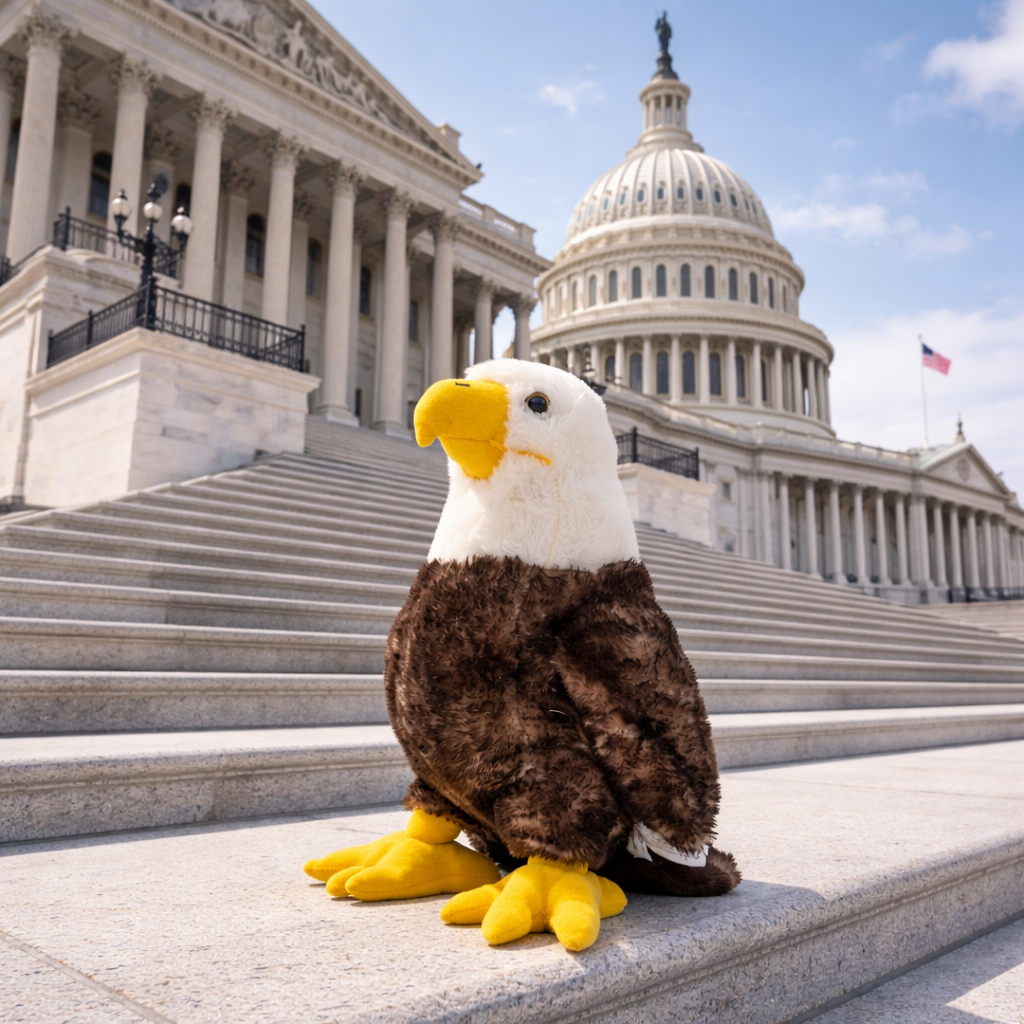 Eagle Plush – Eco-Friendly Stuffed Animal Made from Recycled Materials | Washington, D.C. Exclusive