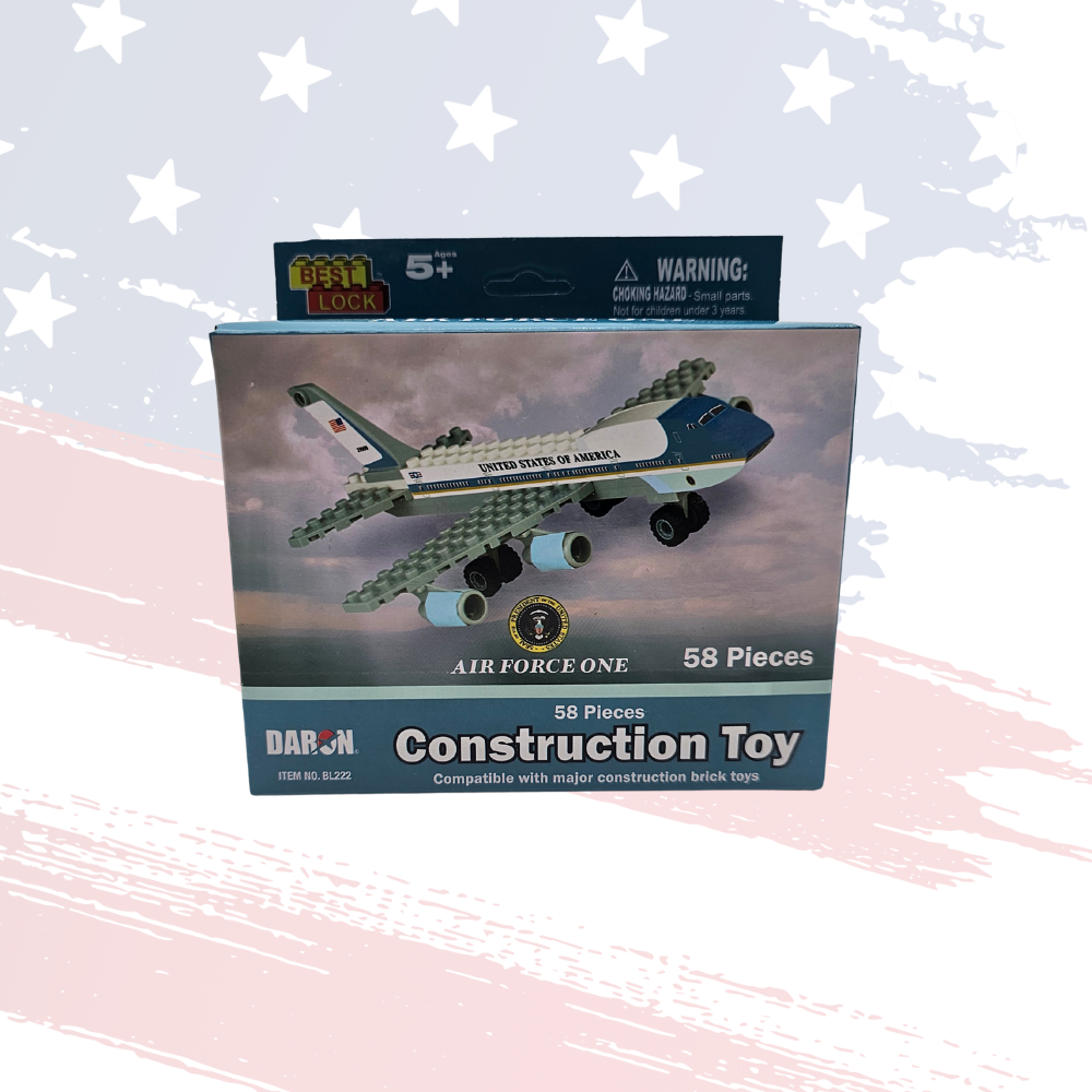 Air Force One Construction Toy – 58-Piece Brick Set Compatible with Major Brands