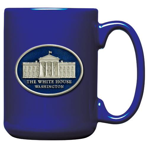 White House Pewter Medallion Cobalt Mug