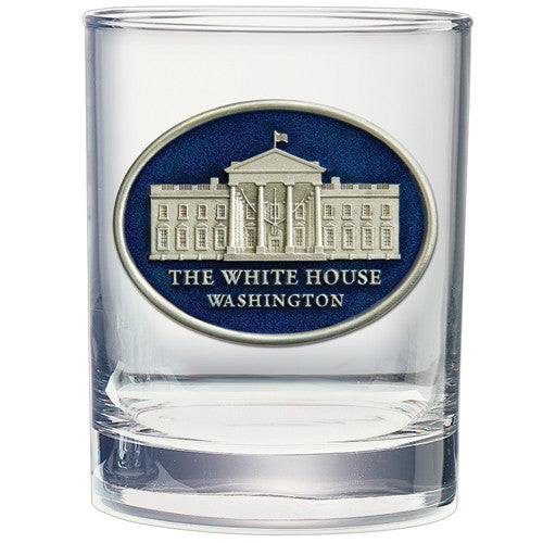 Old Fashion White House Oval Pewter Scotch Glass