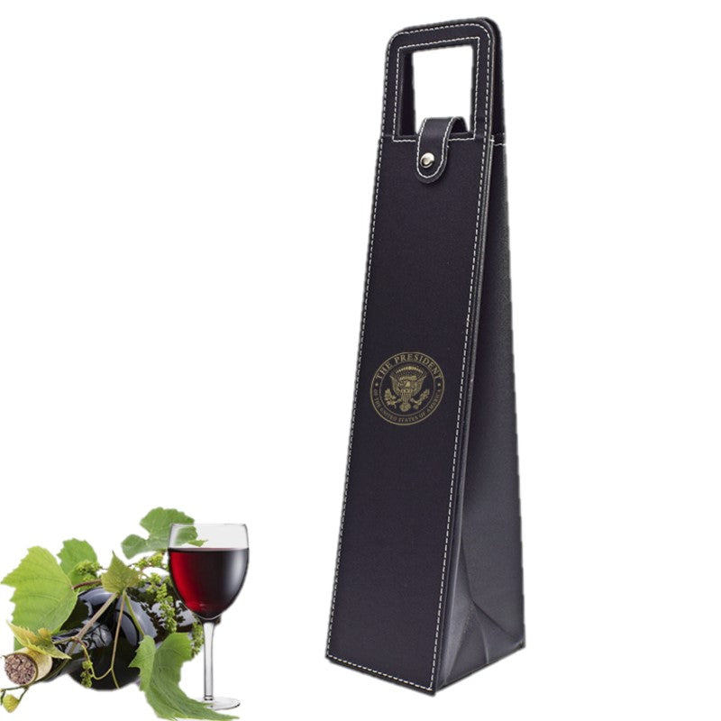 Presidential Seal Leather Wine Tote