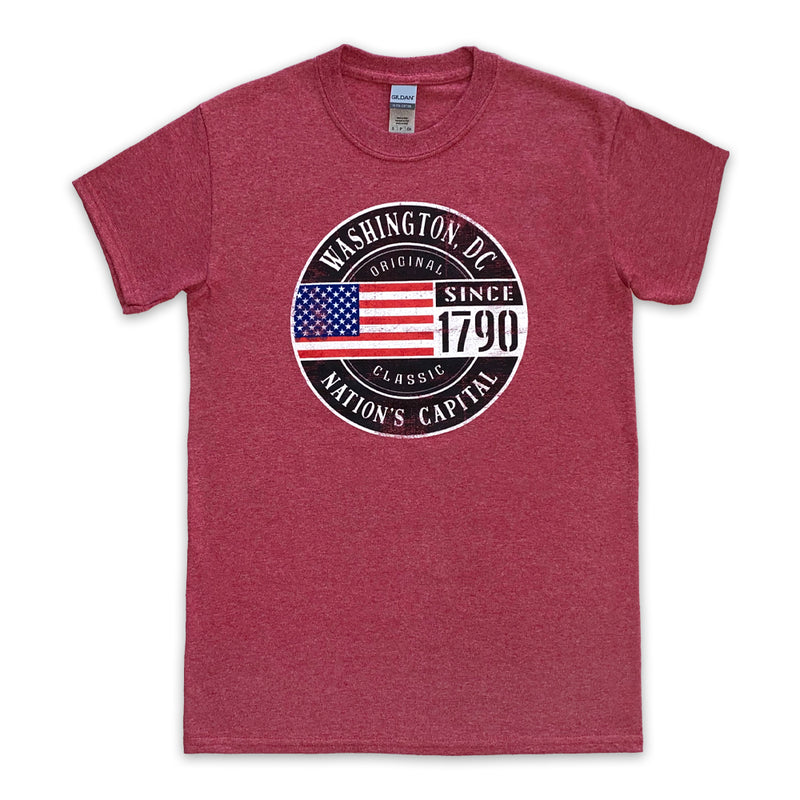 USA flag patch T-shirt