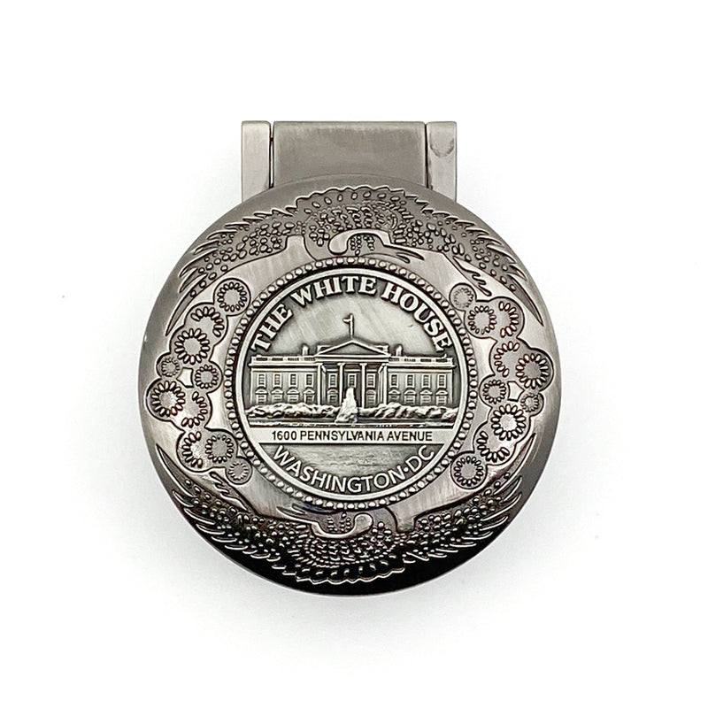 Pewter White House Pocket Watch