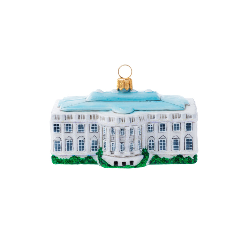 EXCLUSIVE! Hand Painted, Limited Edition 3D White House Glass Blown Ornament