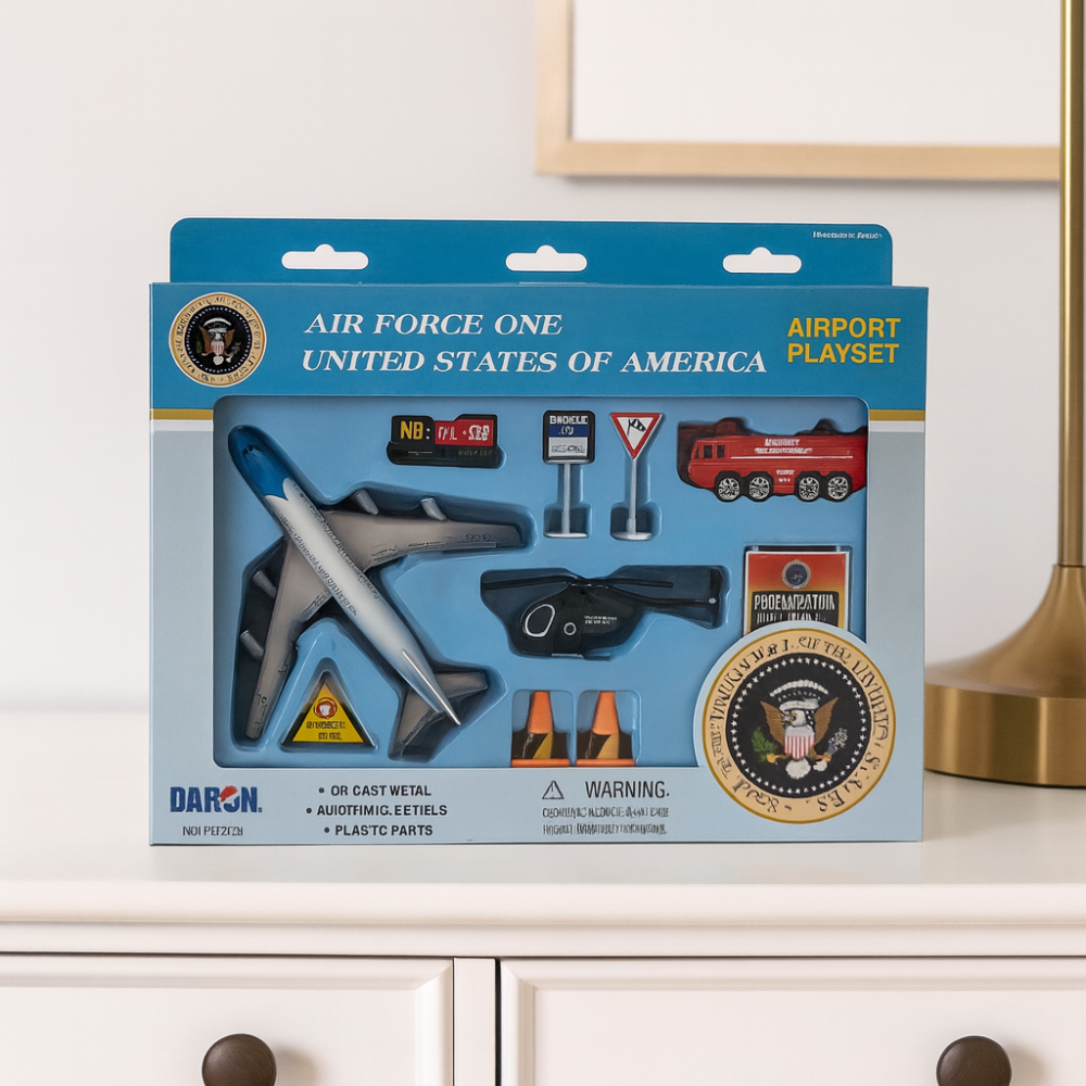Air Force One Airport Playset – Presidential Plane and Helicopter Die-Cast Toy Set