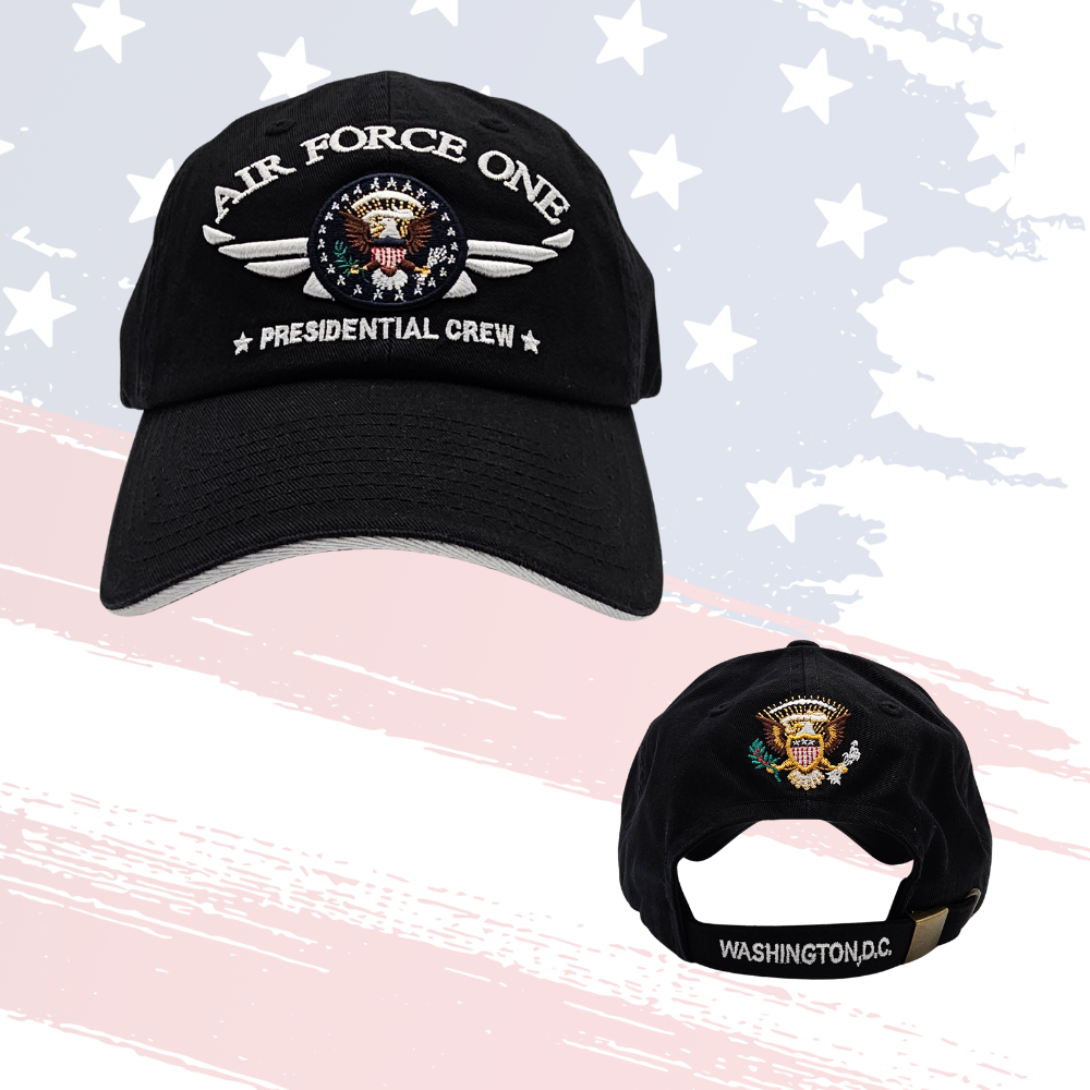 Air Force One Embroidered Cap – Black | Presidential Adjustable Hat