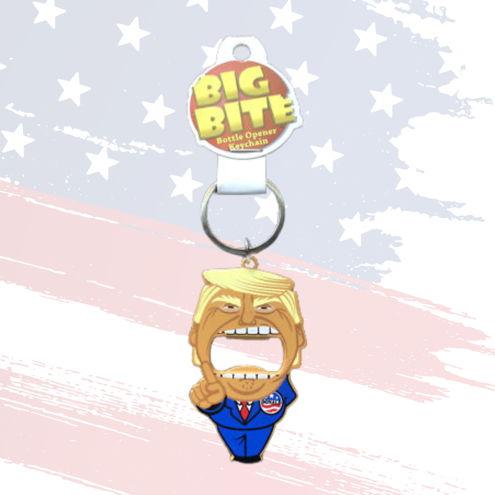 Big Bite Trump Bottle Opener Key Chain – Fun & Functional Accessory