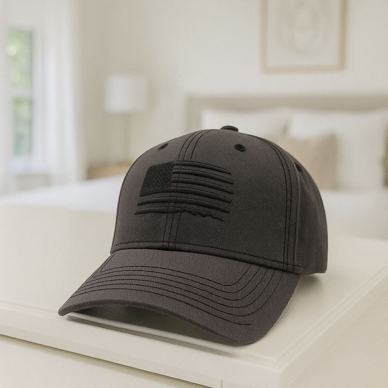 Grey American Flag Hat