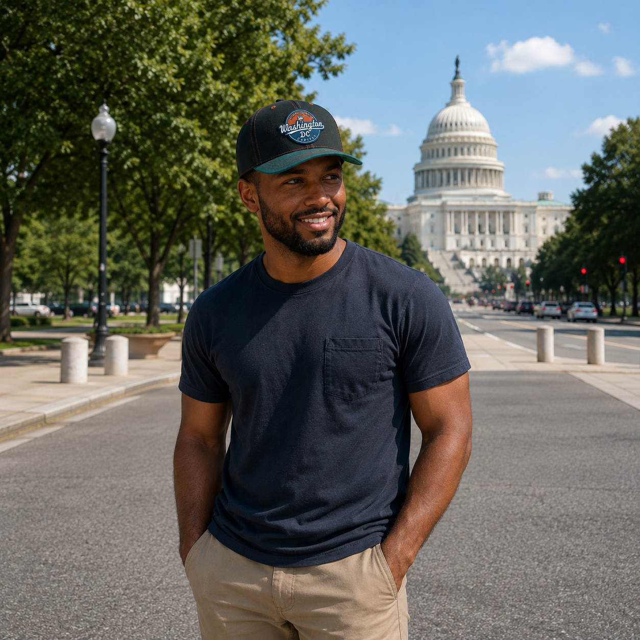 Washington DC Nations Capital Two-Tone Souvenir Cap