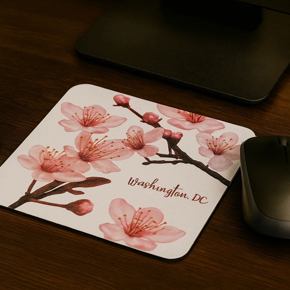 Cherry Blossom Washington D.C. Mouse Pad – Exclusive Design, Unique & One of a Kind