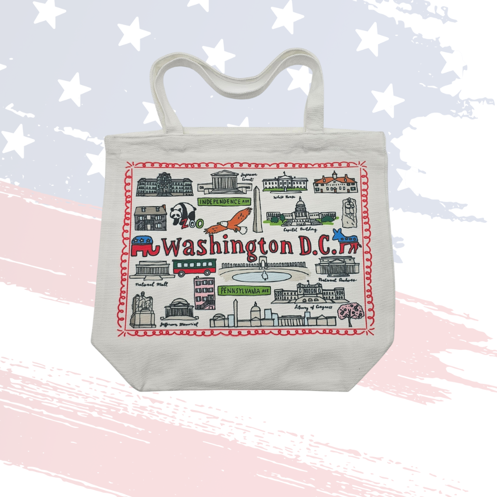 DC Icons Canvas Tote Bag – Exclusive White House Gifts, Washington, DC
