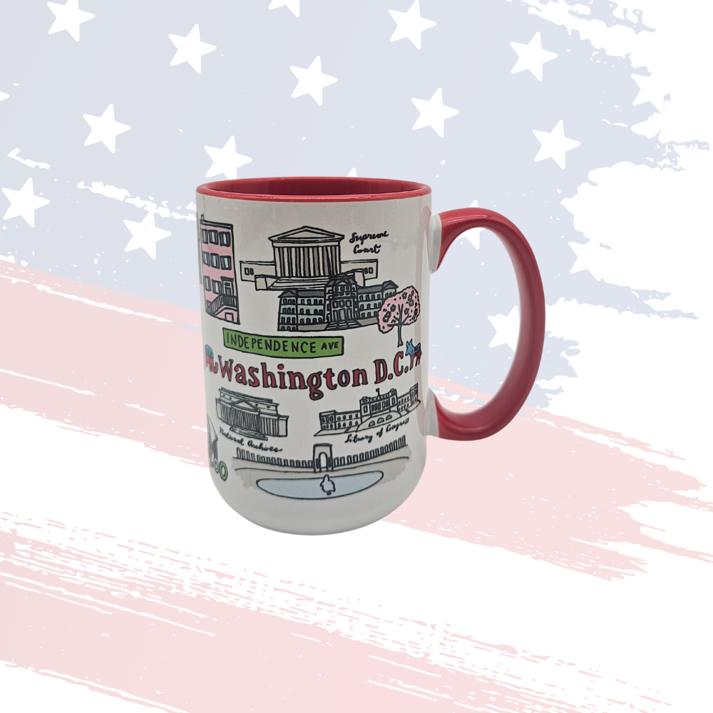 DC Icons Ceramic Mug – Dishwasher & Microwave Safe, Red Interior & Handle