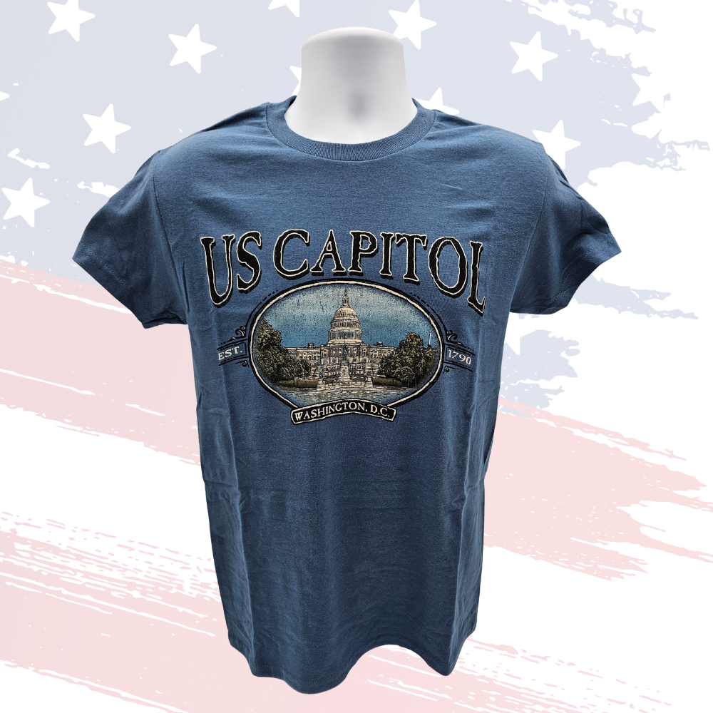 Exclusive U.S. Capitol Historic T-Shirt – Slate Blue | Premium Cotton Tee