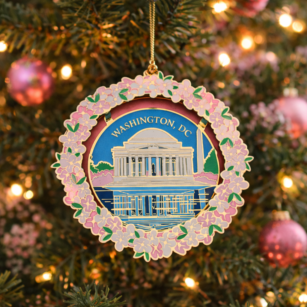 Jefferson Memorial Cherry Blossom Ornament – Washington D.C. 3D Die-Cast Collectibl