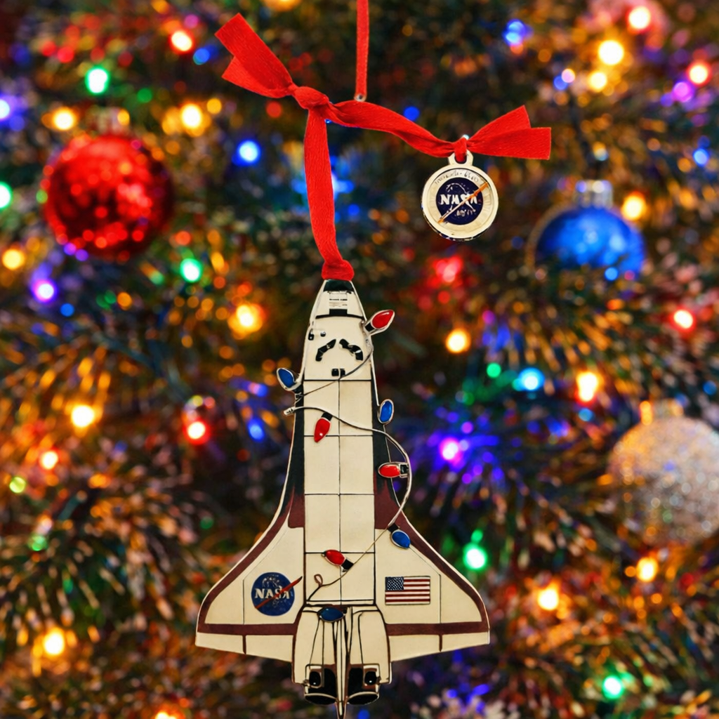 NASA Space Shuttle Ornament Holiday Collectible with Lights Design